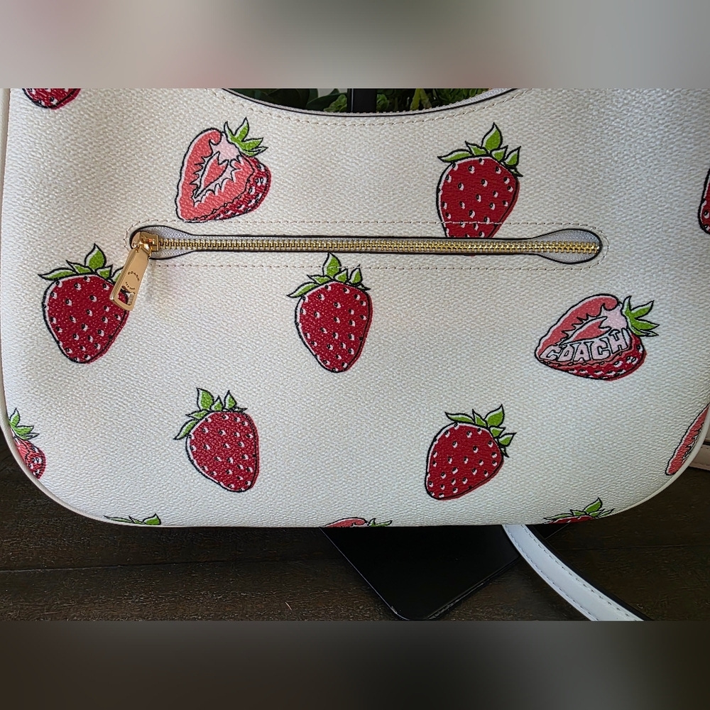 NWT Coach Teri Strawberry Print HOBO With Matching Wristlet And Unbranded Charm - Picture 12 of 16